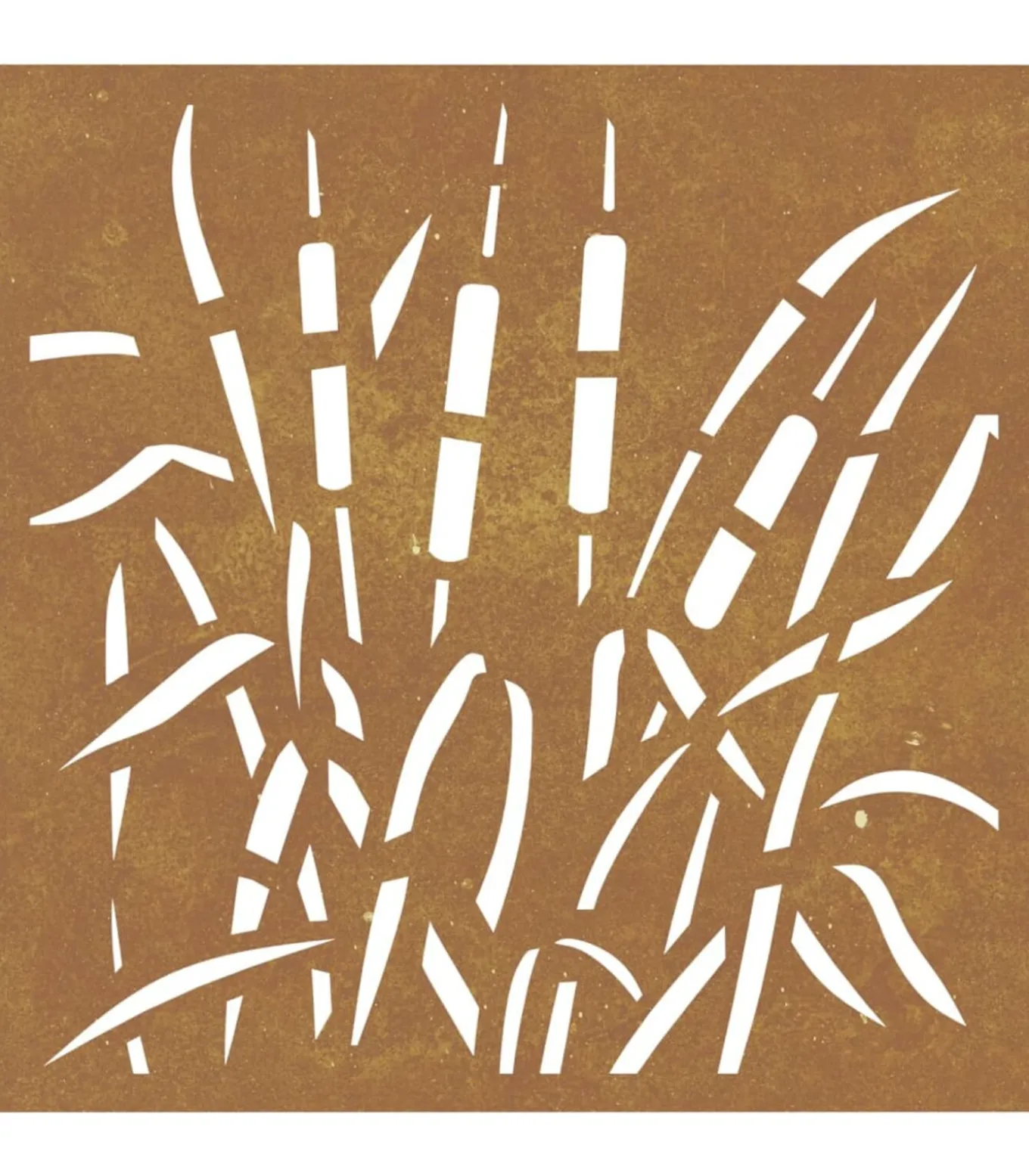 Wanddecoratie tuin grasontwerp 55x55 cm cortenstaal