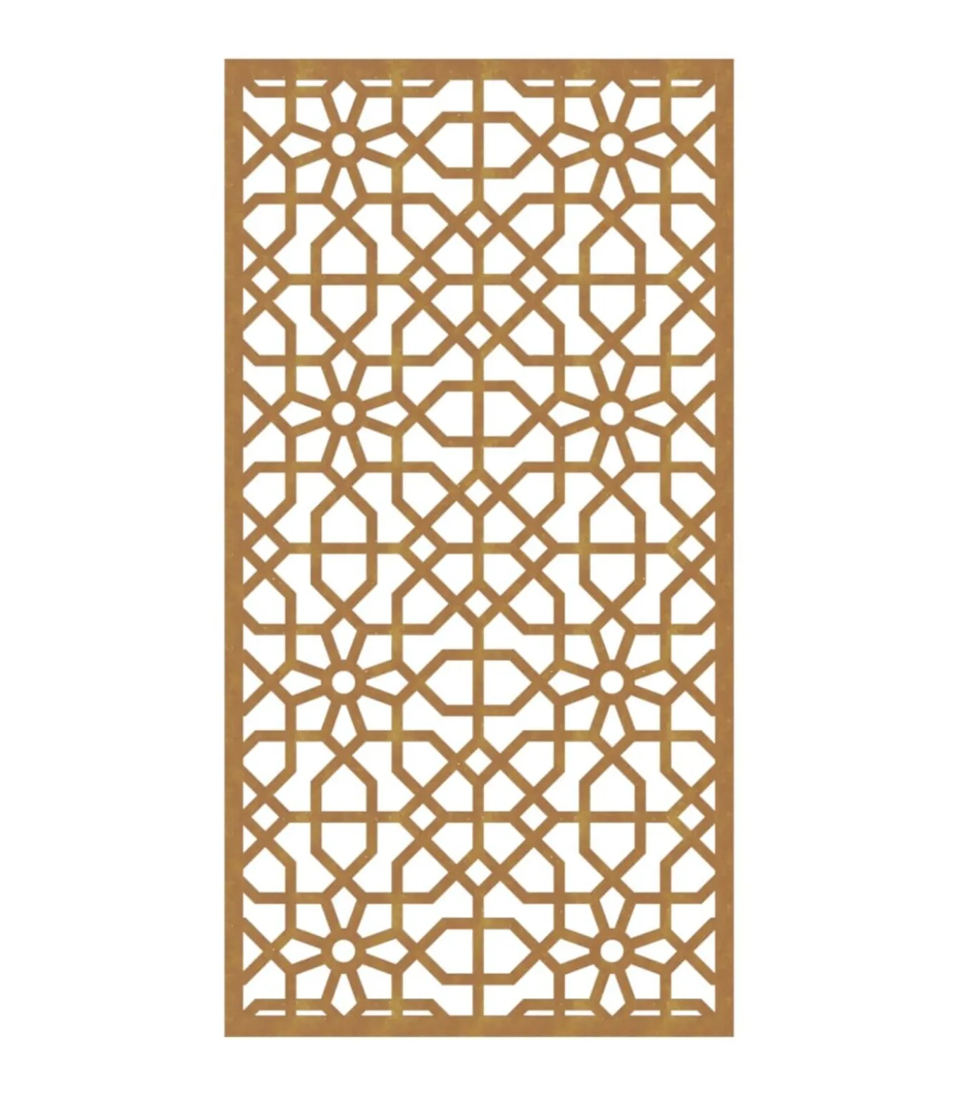 Wanddecoratie tuin Moors ontwerp 105x55 cm cortenstaal