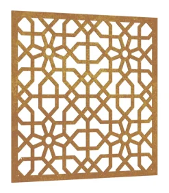 Wanddecoratie tuin Moors ontwerp 55x55 cm cortenstaal