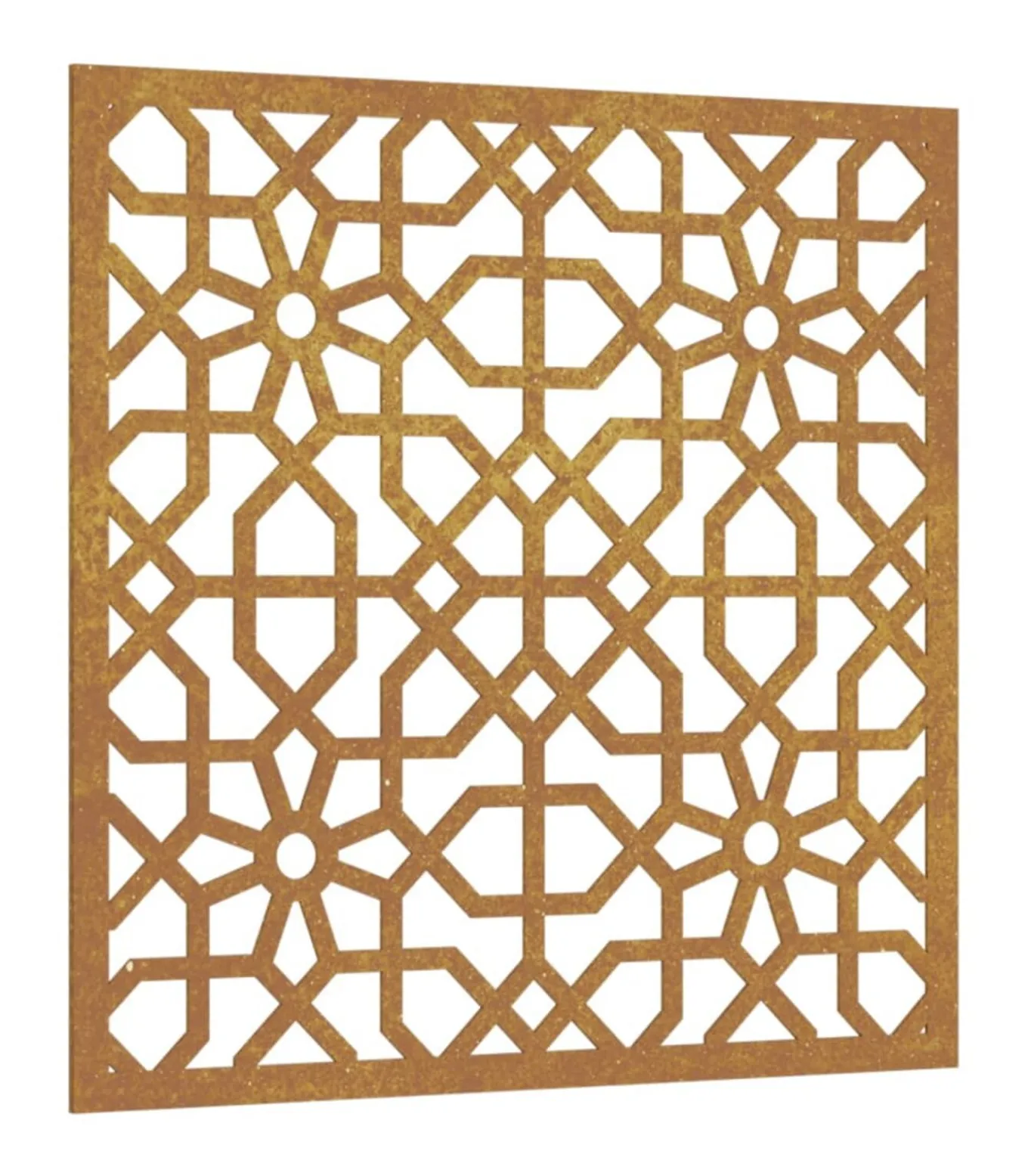 Wanddecoratie tuin Moors ontwerp 55x55 cm cortenstaal