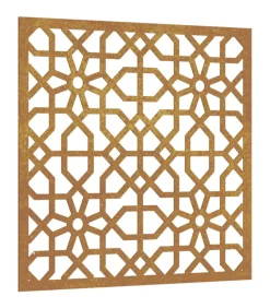 Wanddecoratie tuin Moors ontwerp 55x55 cm cortenstaal