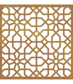 Wanddecoratie tuin Moors ontwerp 55x55 cm cortenstaal