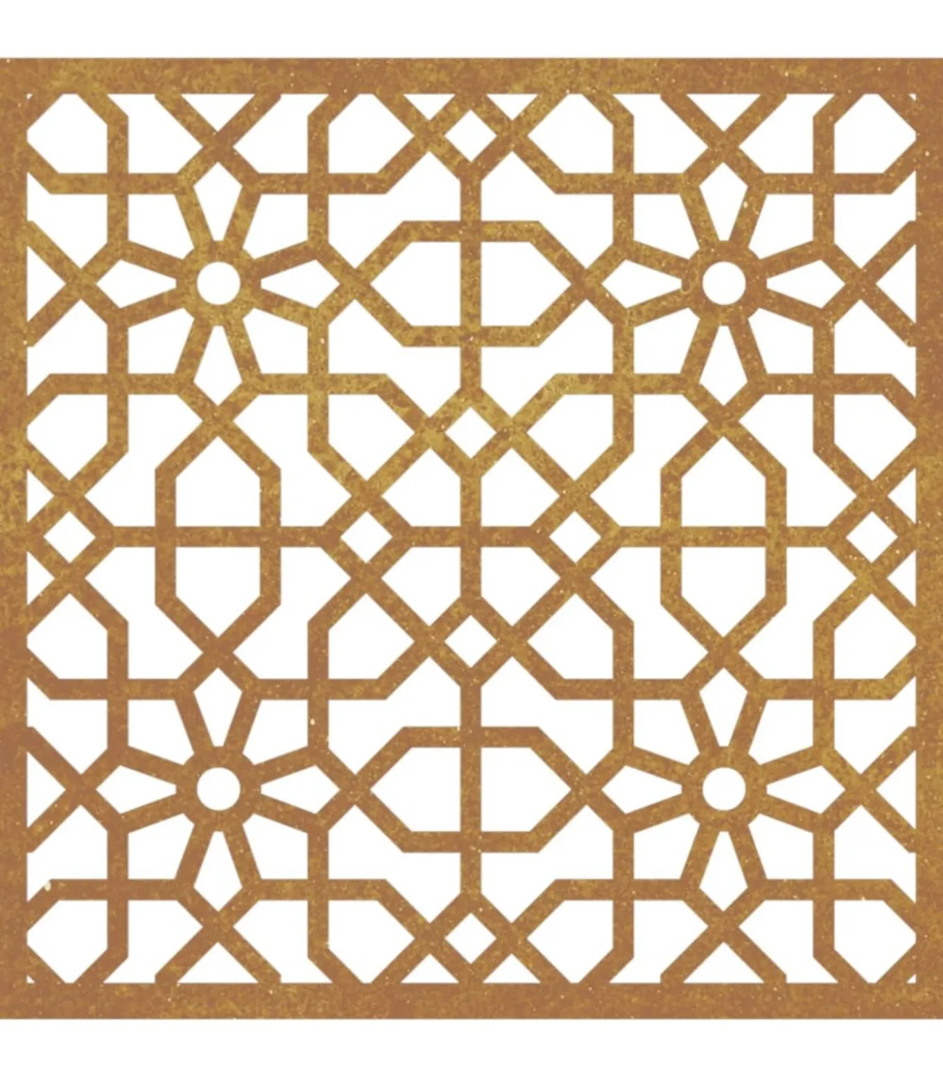 Wanddecoratie tuin Moors ontwerp 55x55 cm cortenstaal