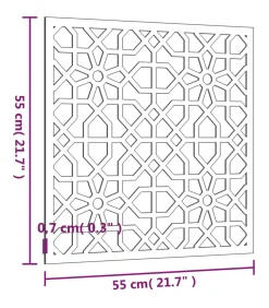 Wanddecoratie tuin Moors ontwerp 55x55 cm cortenstaal