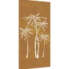 Wanddecoratie tuin palmboomontwerp 105x55 cm cortenstaal