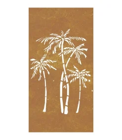 Wanddecoratie tuin palmboomontwerp 105x55 cm cortenstaal