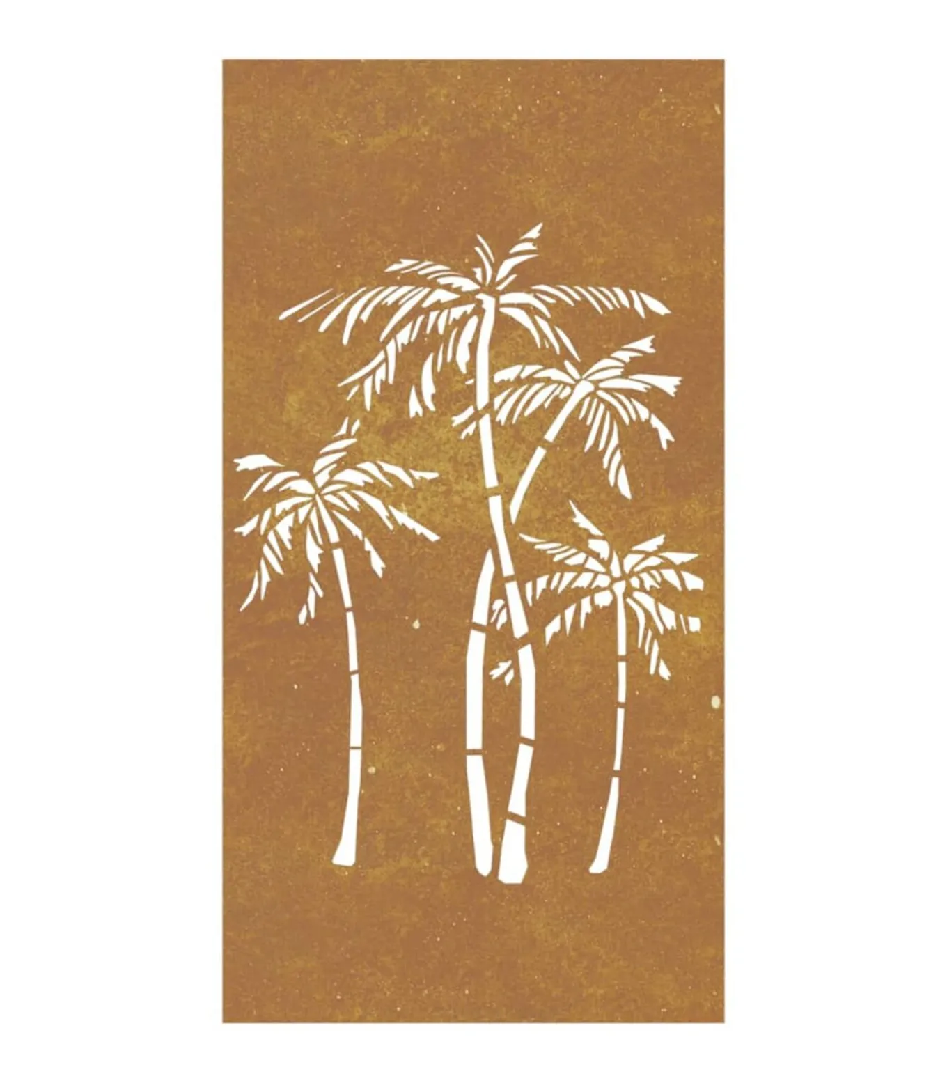 Wanddecoratie tuin palmboomontwerp 105x55 cm cortenstaal