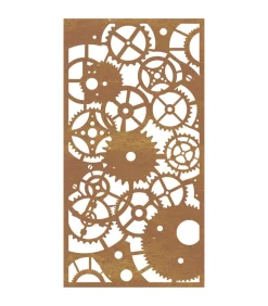 Wanddecoratie tuin tandwielontwerp 105x55 cm cortenstaal