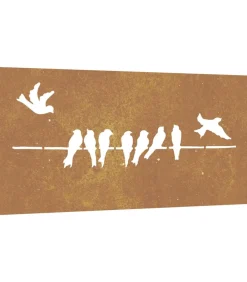 Wanddecoratie tuin vogelontwerp 105x55 cm cortenstaal