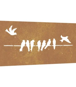 Wanddecoratie tuin vogelontwerp 105x55 cm cortenstaal