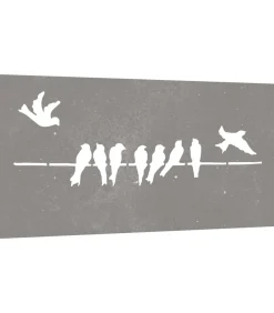 Wanddecoratie tuin vogelontwerp 105x55 cm cortenstaal