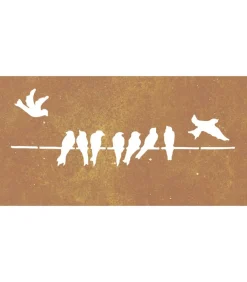 Wanddecoratie tuin vogelontwerp 105x55 cm cortenstaal