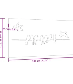 Wanddecoratie tuin vogelontwerp 105x55 cm cortenstaal