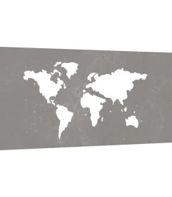 Wanddecoratie tuin wereldkaartontwerp 105x55 cm cortenstaal