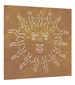 Wanddecoratie tuin zonontwerp 55x55 cm cortenstaal