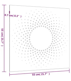 Wanddecoratie tuin zonontwerp 55x55 cm cortenstaal