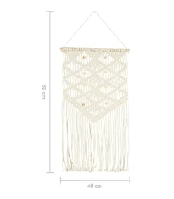 Wandhanger macramé 40x80 cm katoen