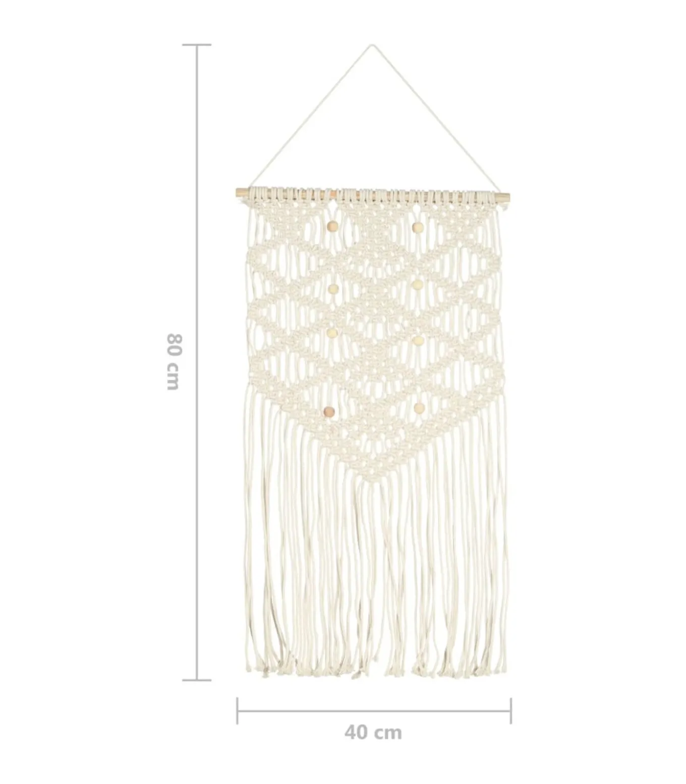 Wandhanger macramé 40x80 cm katoen