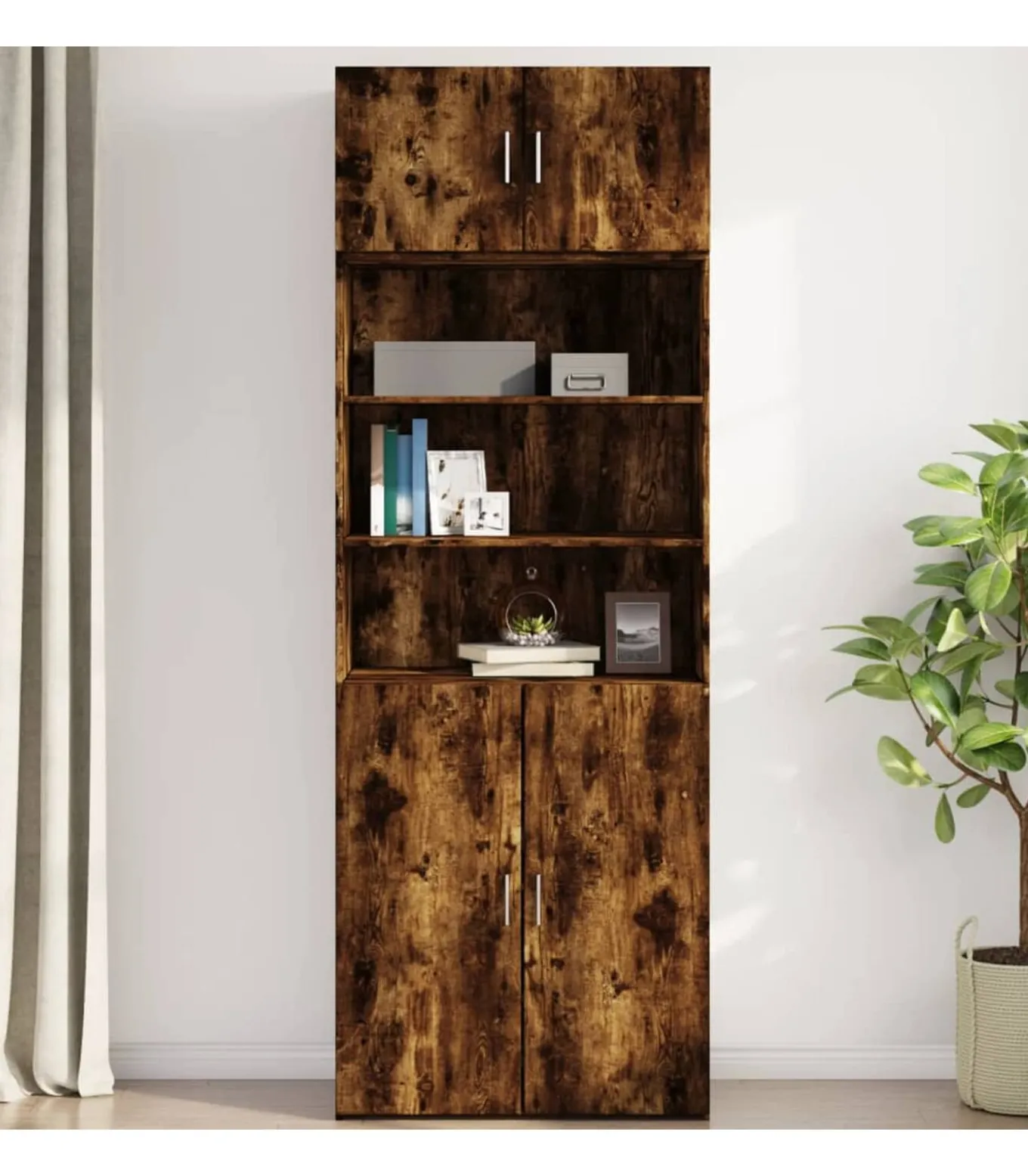 Wandkast 80x42,5x40 cm bewerkt hout gerookt eikenkleurig