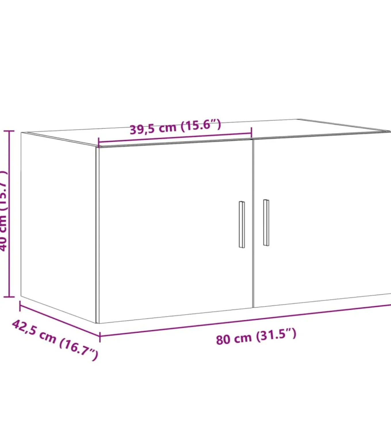 Wandkast 80x42,5x40 cm bewerkt hout gerookt eikenkleurig