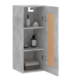 Wandkast 34,5x34x90 cm bewerkt hout betongrijs