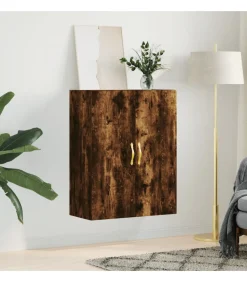 Wandkast 69,5x34x90 cm gerookt eikenkleurig