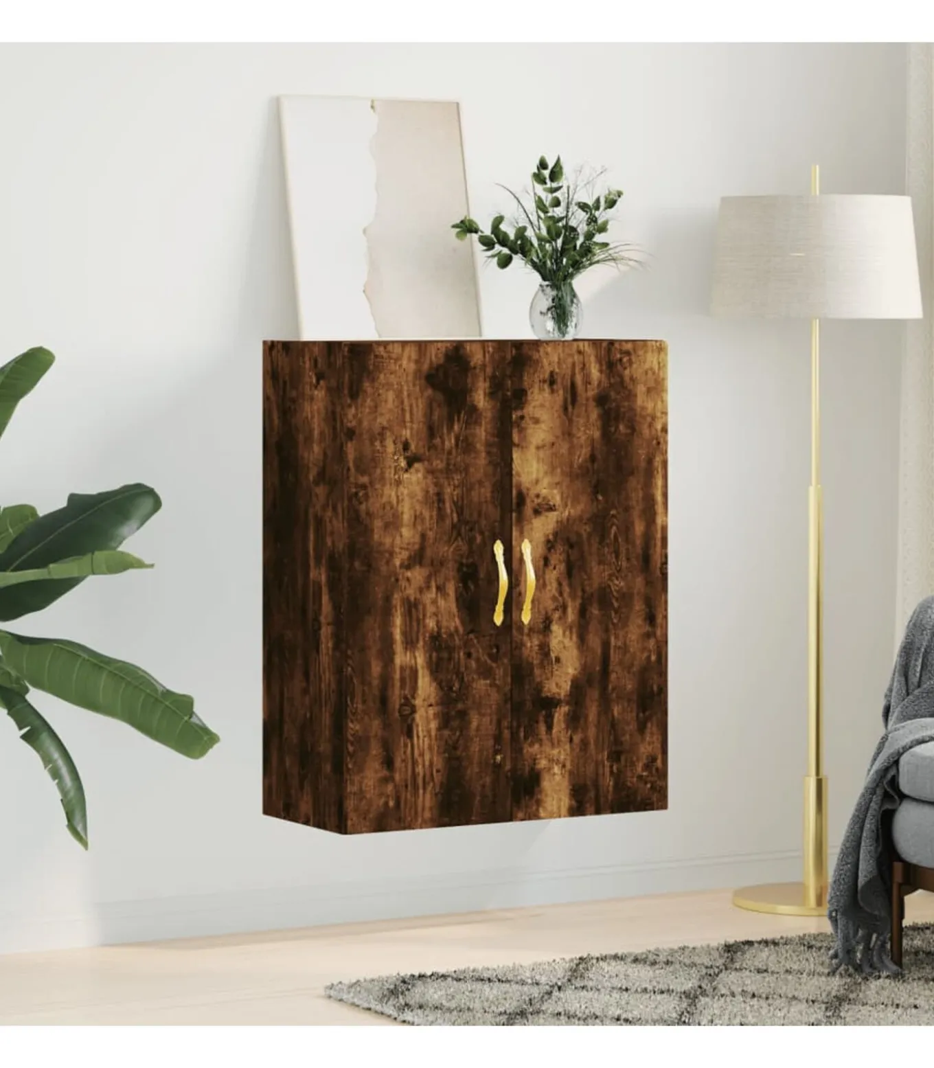 Wandkast 69,5x34x90 cm gerookt eikenkleurig