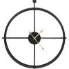 Wandklok 52 cm ijzer zwart
