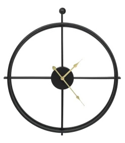 Wandklok 52 cm ijzer zwart