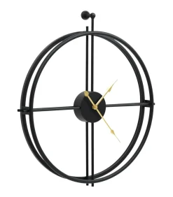 Wandklok 52 cm ijzer zwart
