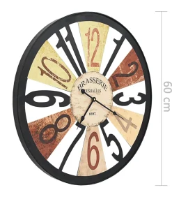 Wandklok 60 cm metaal meerkleurig