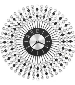 Wandklok 43 cm metaal zwart