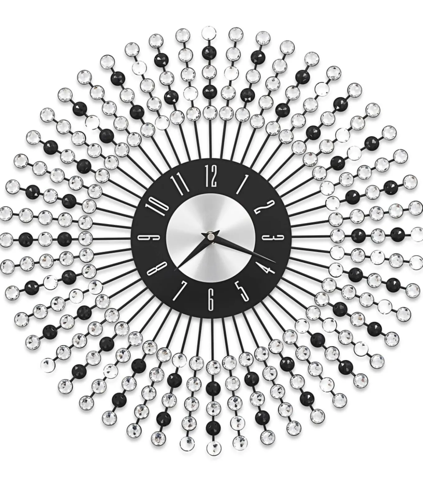 Wandklok 43 cm metaal zwart