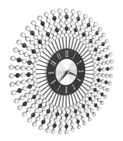 Wandklok 43 cm metaal zwart