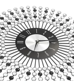 Wandklok 43 cm metaal zwart