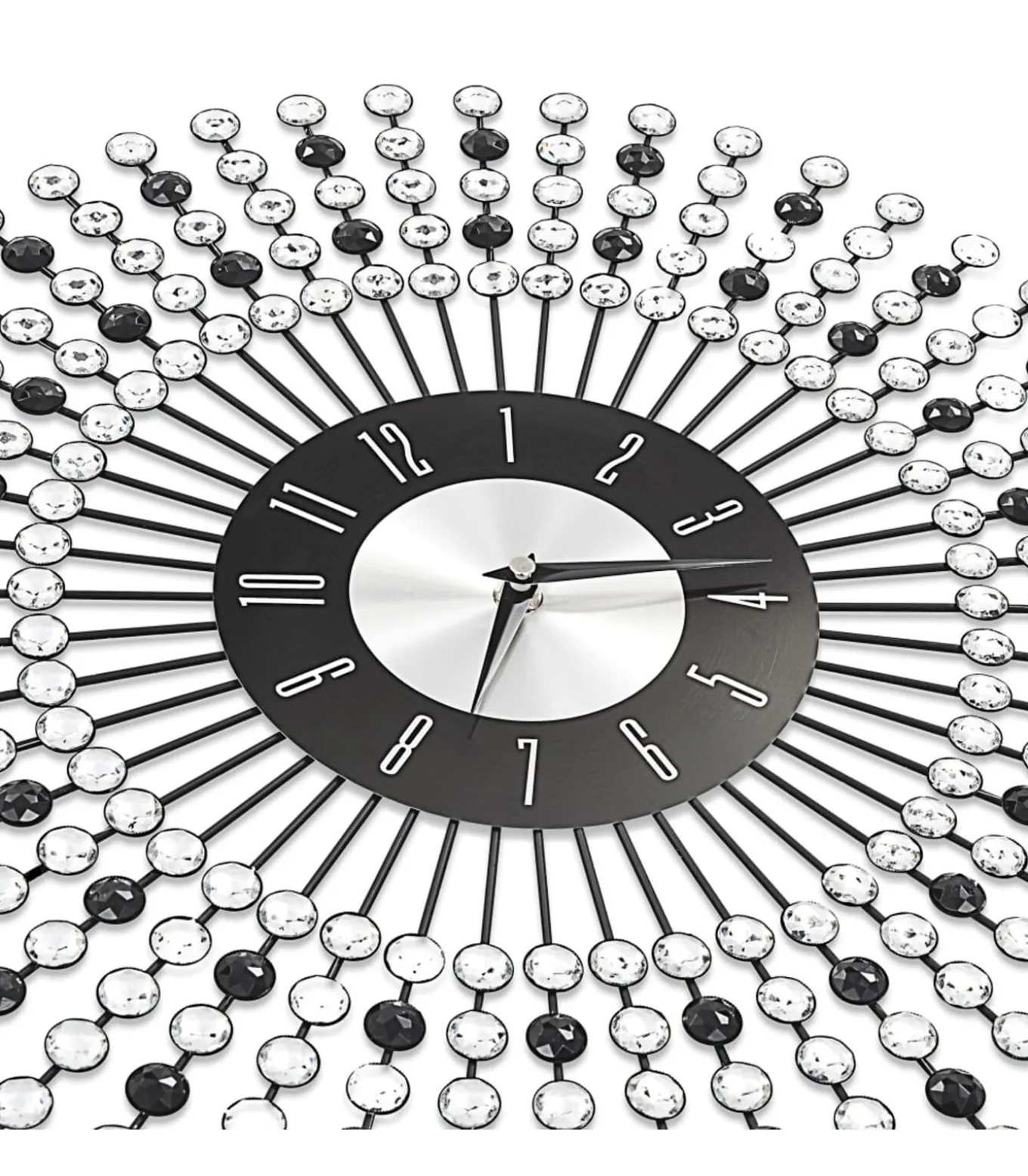 Wandklok 43 cm metaal zwart