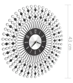 Wandklok 43 cm metaal zwart