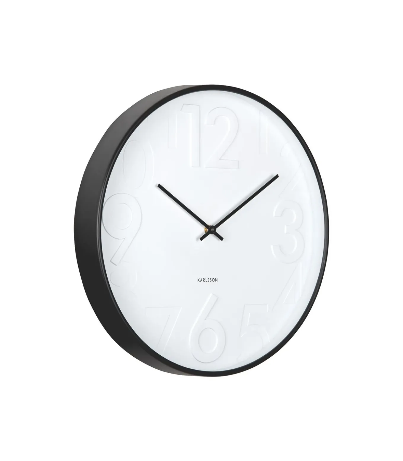 Wandklok Ayuno - Mat zwart - Ø40cm