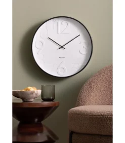 Wandklok Ayuno - Mat zwart - Ø40cm