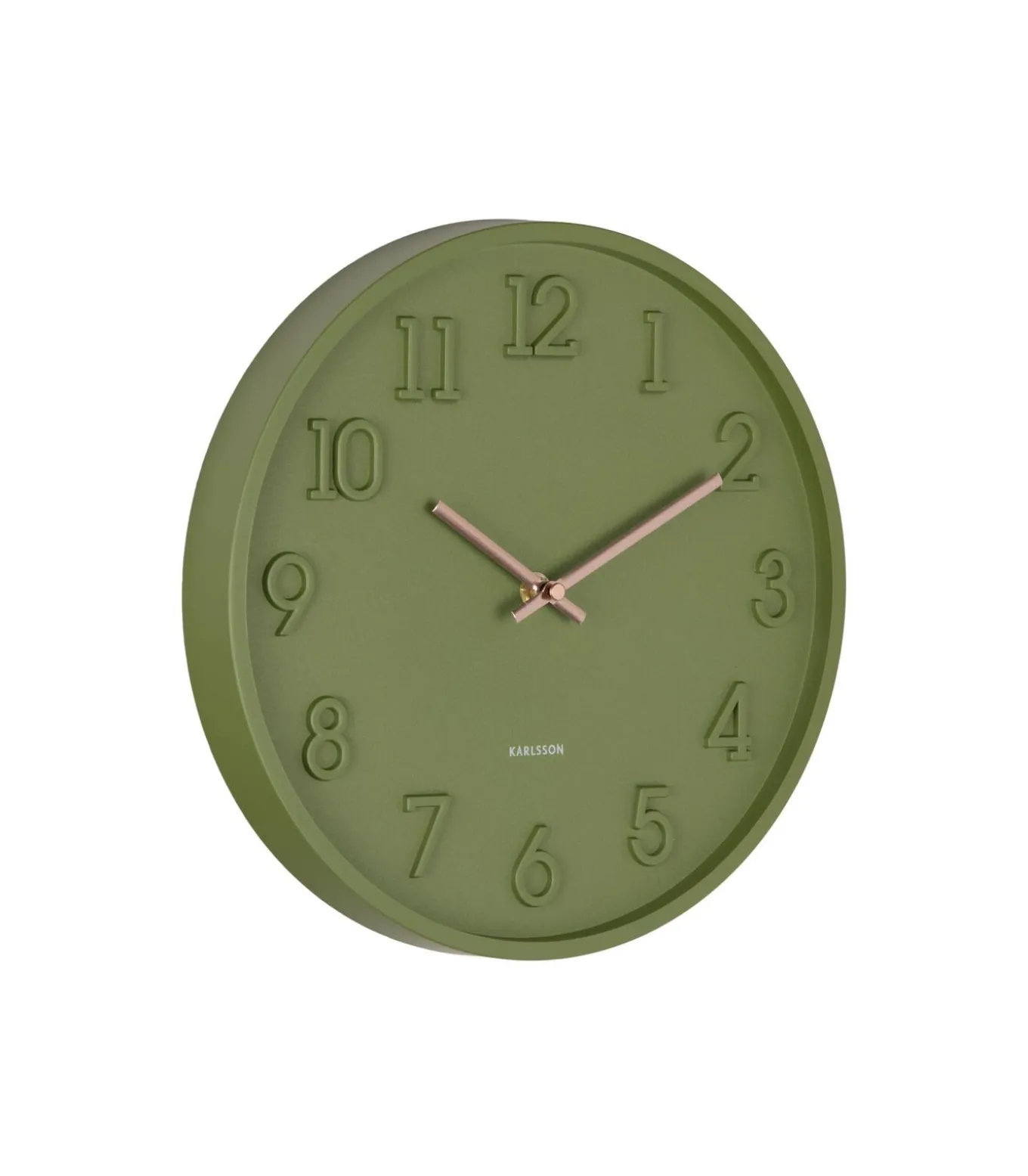 Wandklok Calma - Legergroen - 3.8x30x30cm