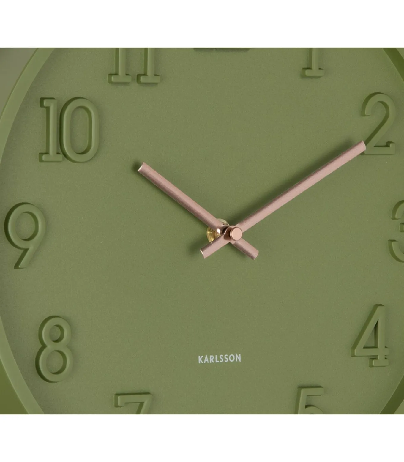 Wandklok Calma - Legergroen - 3.8x30x30cm