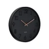 Wandklok Calma - Zwart - 3.8x30x30cm