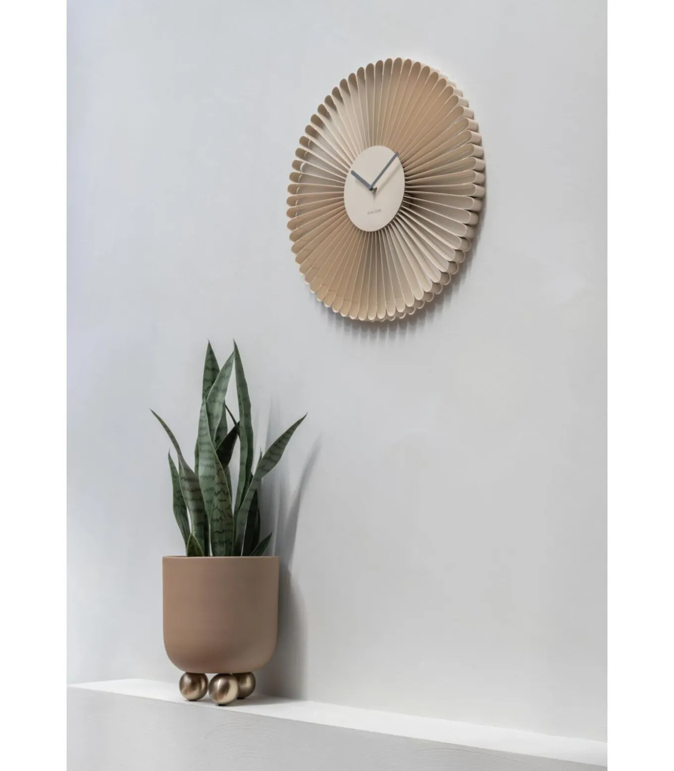 Wandklok Cascara - Wit - 50x50x50cm