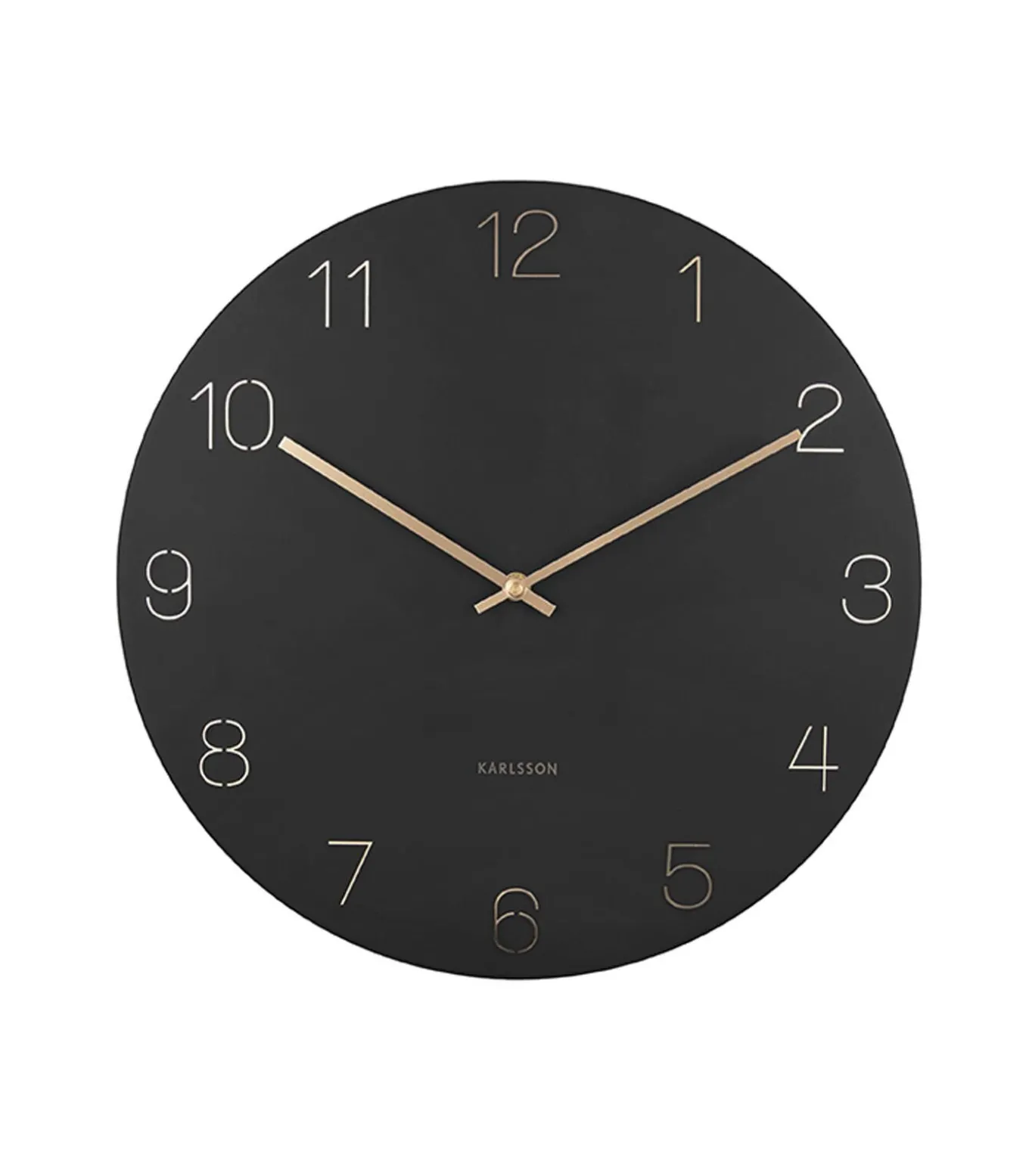 Wandklok Charm - Gegraveerde cijfers Zwart - Ø40cm