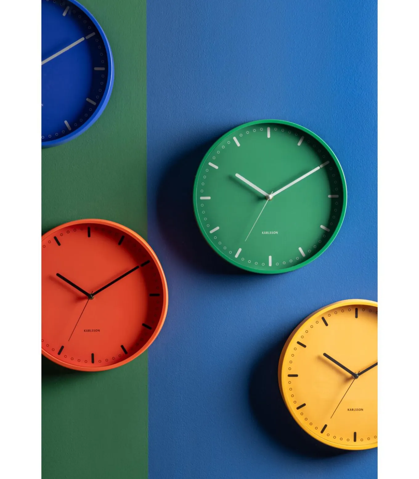 Wandklok Cool Retro - Blauw - 30x30x30cm