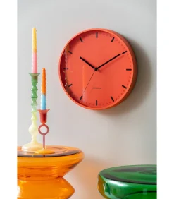 Wandklok Cool Retro - Oranje - 30x30x30cm