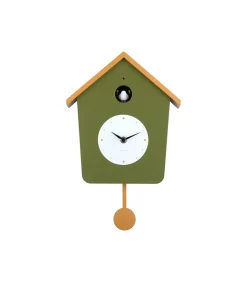 Wandklok Cuckoo Light - Legergroen - 23x10.5x26.4cm