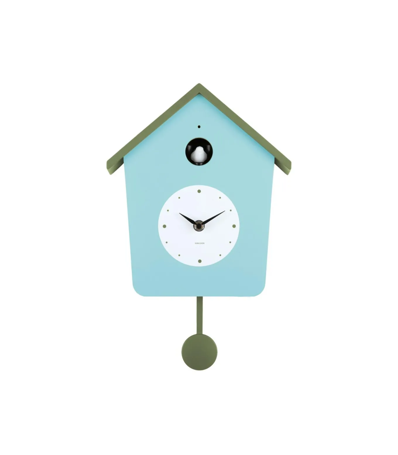 Wandklok Cuckoo Light - Mistigblauw - 23x10.5x26.4cm