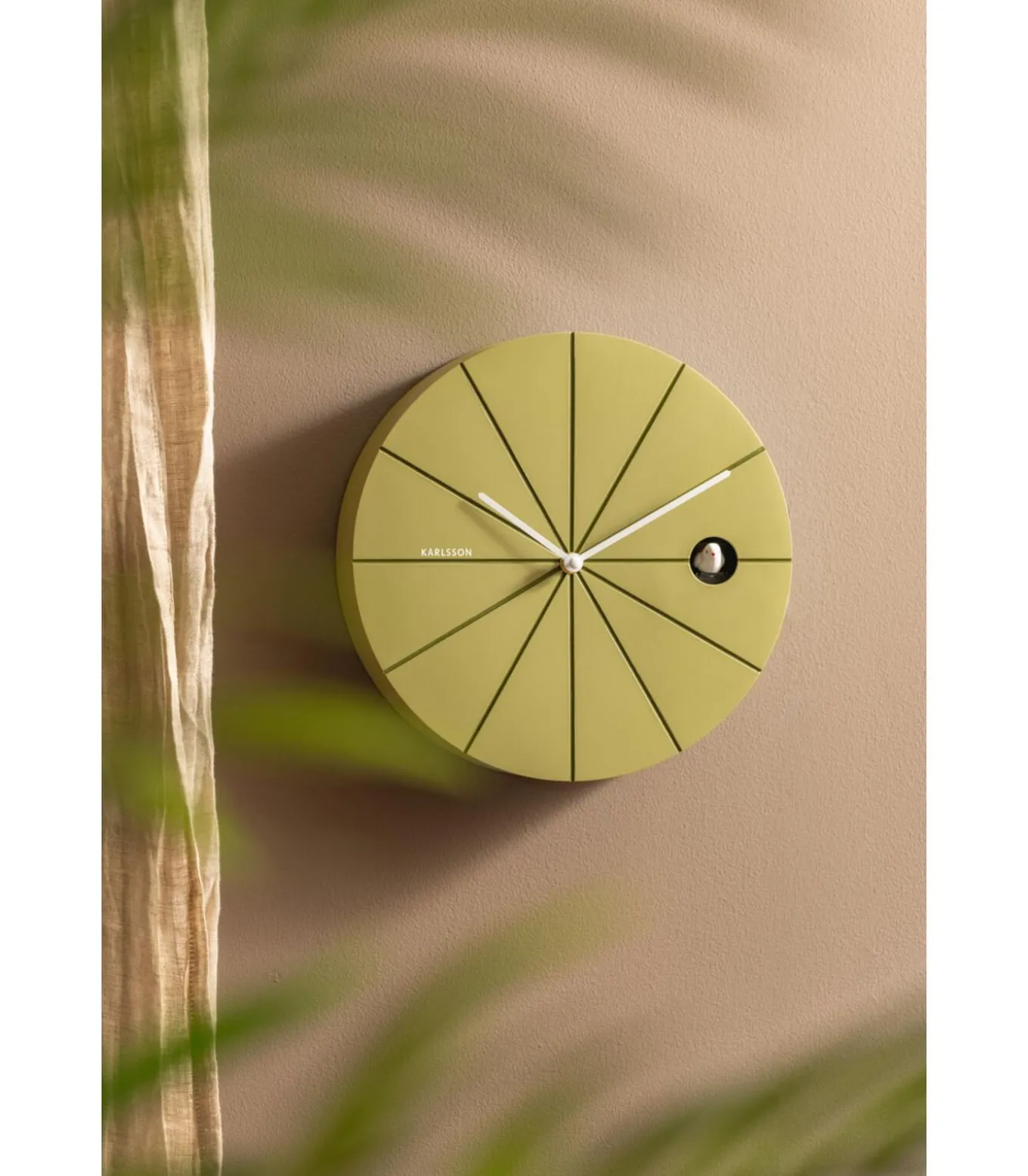 Wandklok Destacado Cuckoo - Groen - 28x28x28cm