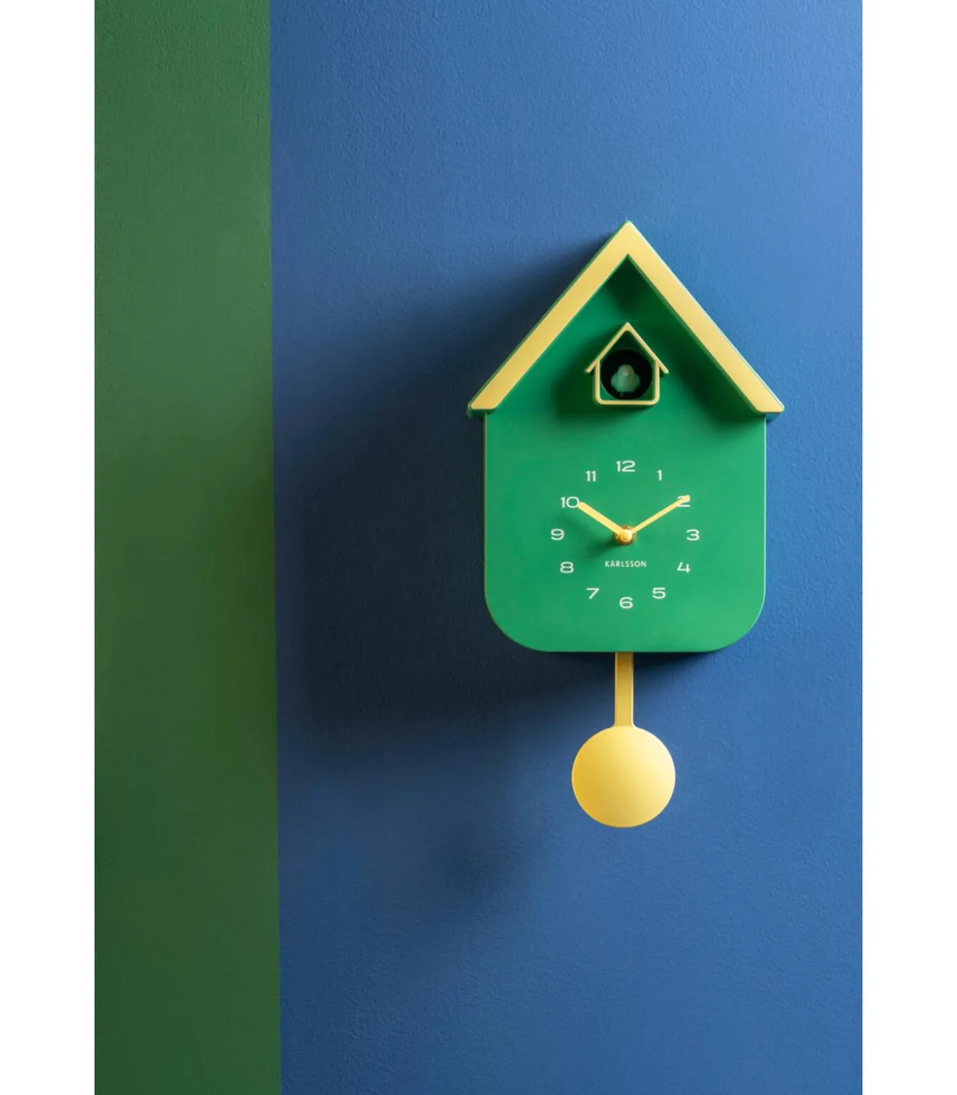 Wandklok Dupla Color Cuckoo - Groen - 21.5x21.5x41.5cm